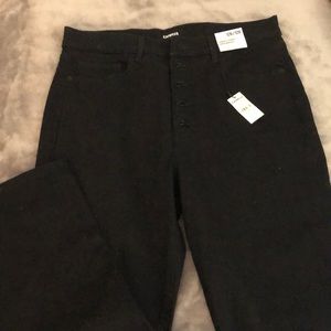 Express cropped straight super high rise jeans